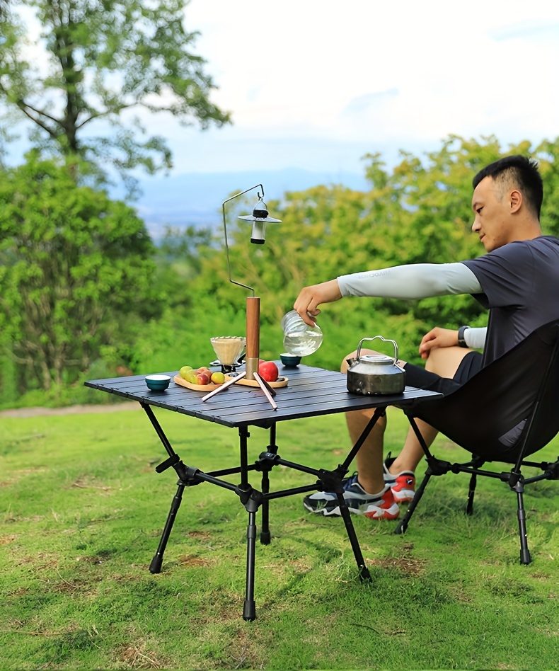 outdoor folding egg roll table and chair equipped for camping portable retractable picnic barbecue ultra light aluminum alloy   picnic table details 15
