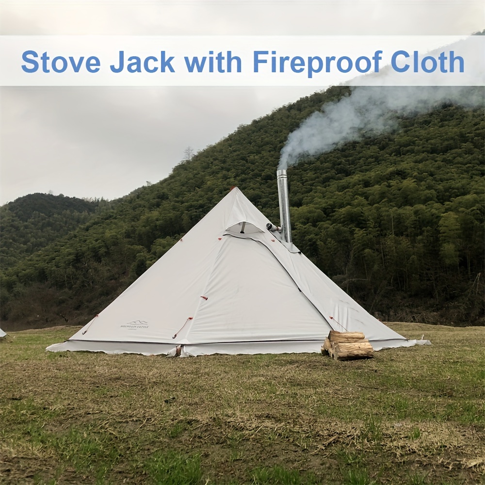 10 5 x 5 2 camping tent with stove jack outdoor teepee tent for family camping backpacking hiking details 2