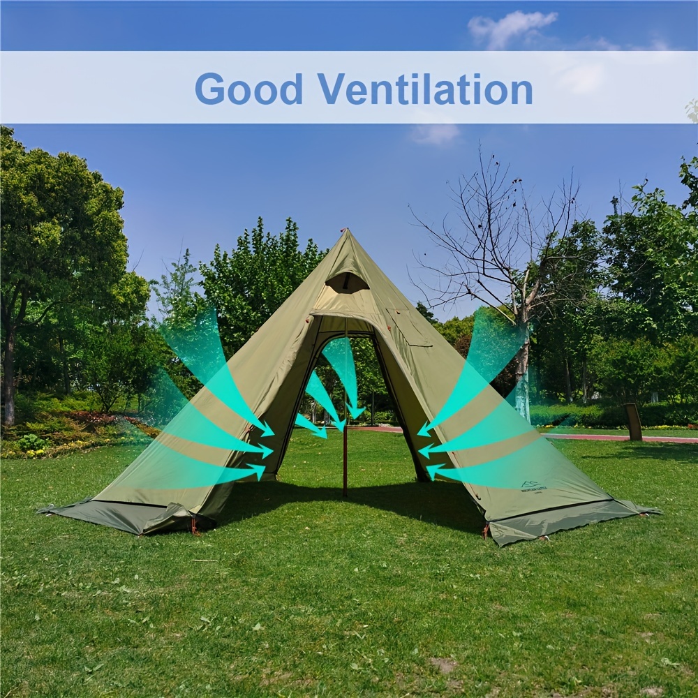 10 5 x 5 2 camping tent with stove jack outdoor teepee tent for family camping backpacking hiking details 3