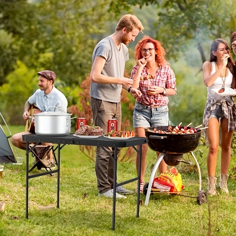 35 62x23 42x25 9in foldable camping table collapsible picnic aluminum alloy grill stand 88lbs max load height adjustable bbq table details 1