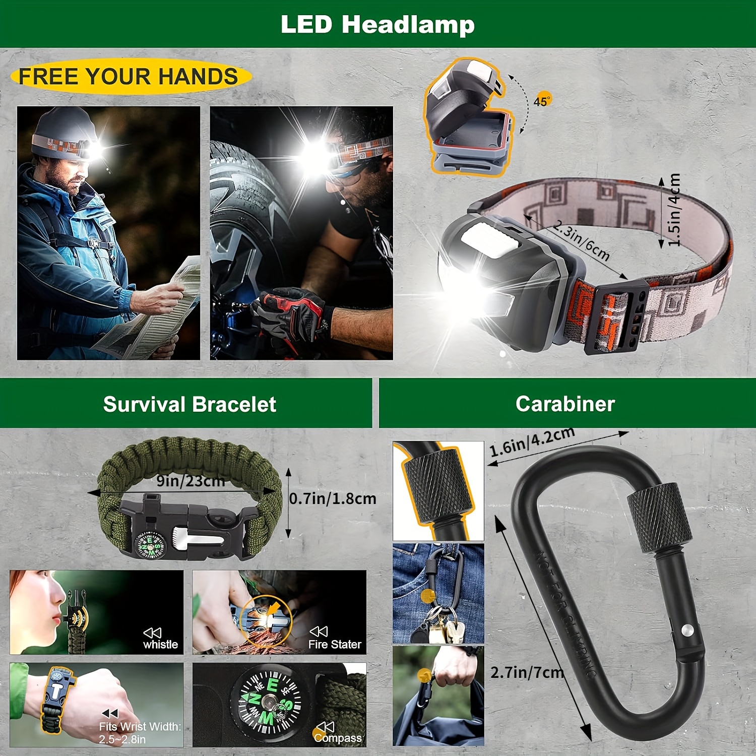 gifts for men dad husband boyfriend 30 in 1 survival gear and equipment emergency survival aid kit for camping hiking hunting fishing details 3