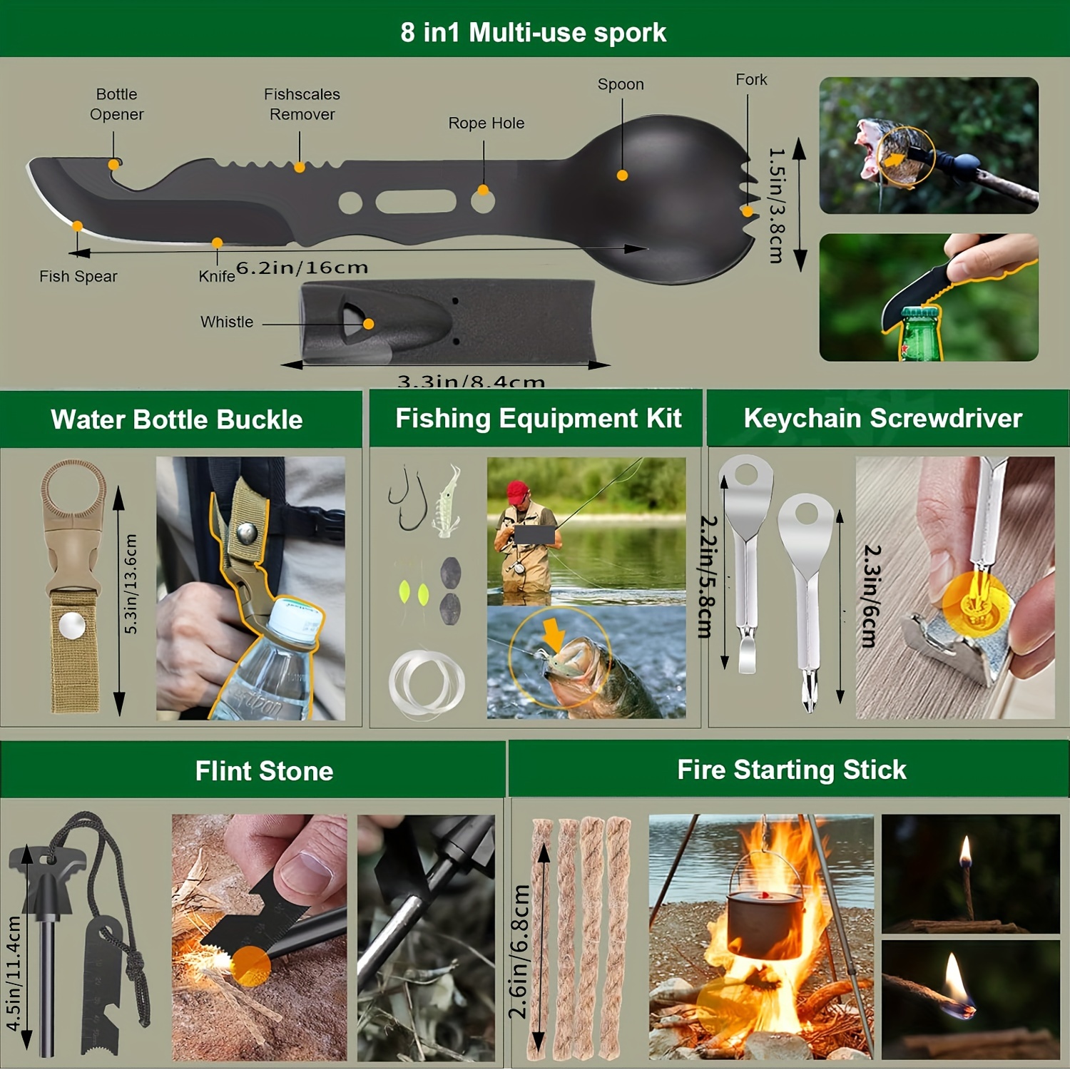 gifts for men dad husband boyfriend 30 in 1 survival gear and equipment emergency survival aid kit for camping hiking hunting fishing details 4