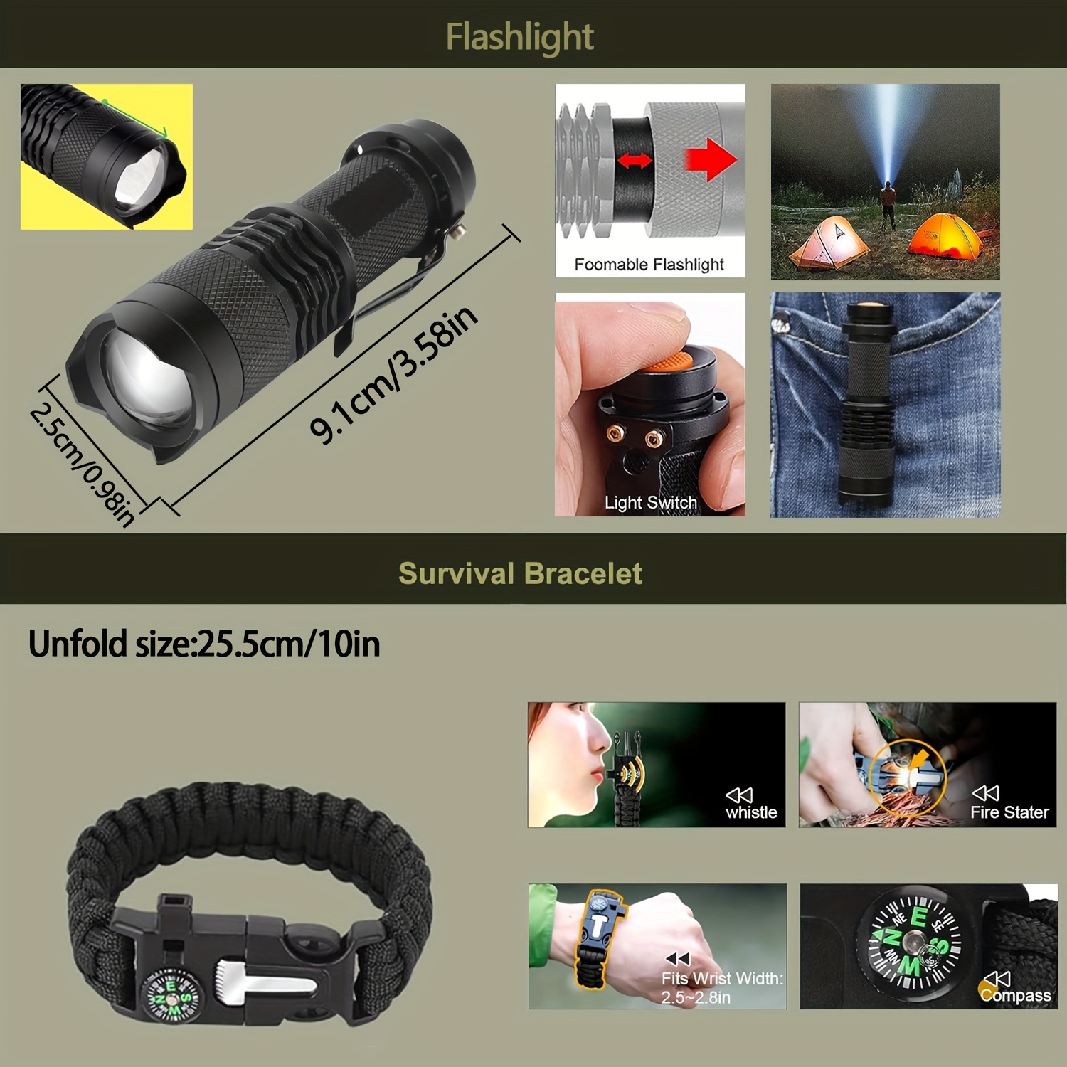 survival kit 28 in 1 survival tool for camping hiking and exploring great holiday gift for dad husband boyfriend details 4