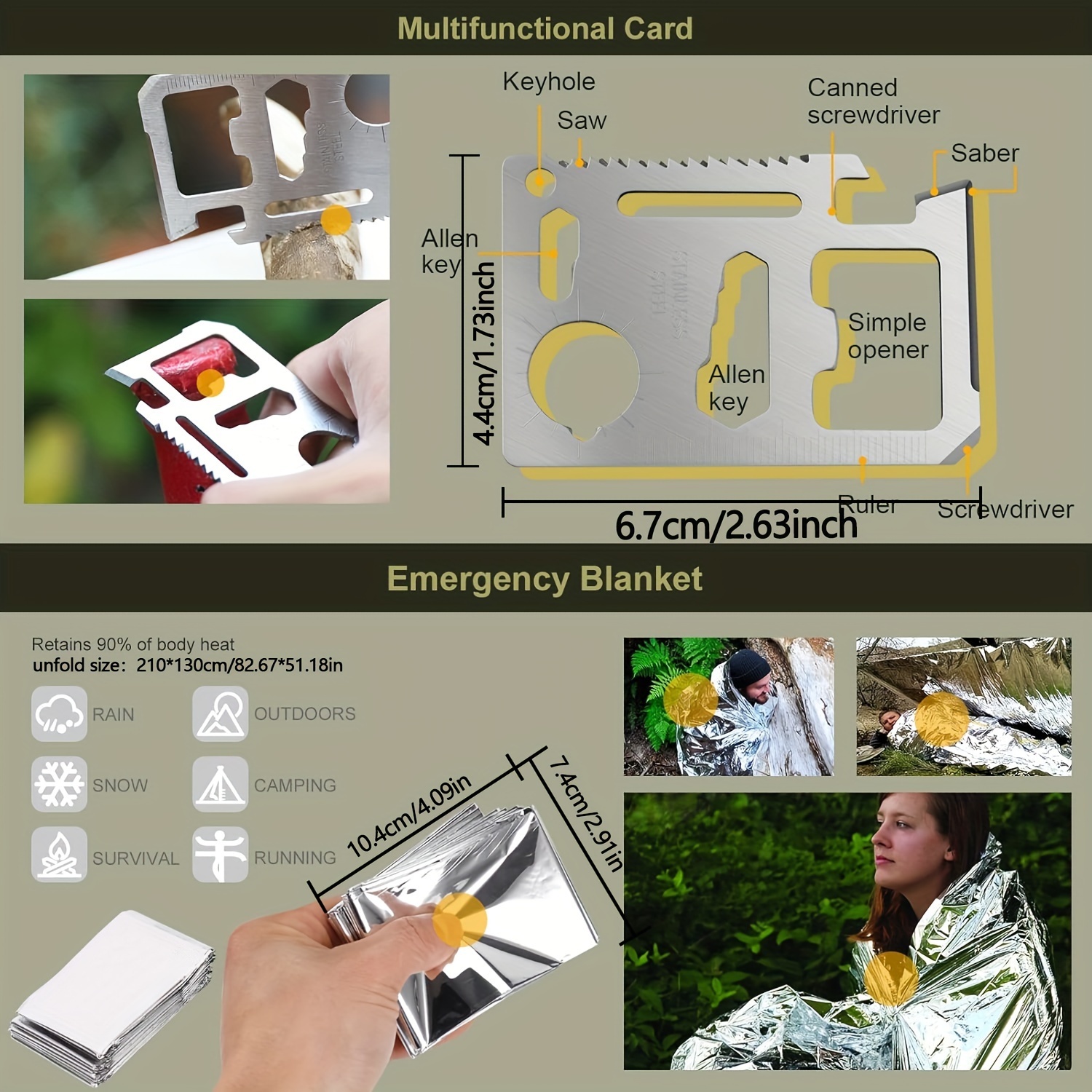 survival kit 28 in 1 survival tool for camping hiking and exploring great holiday gift for dad husband boyfriend details 5