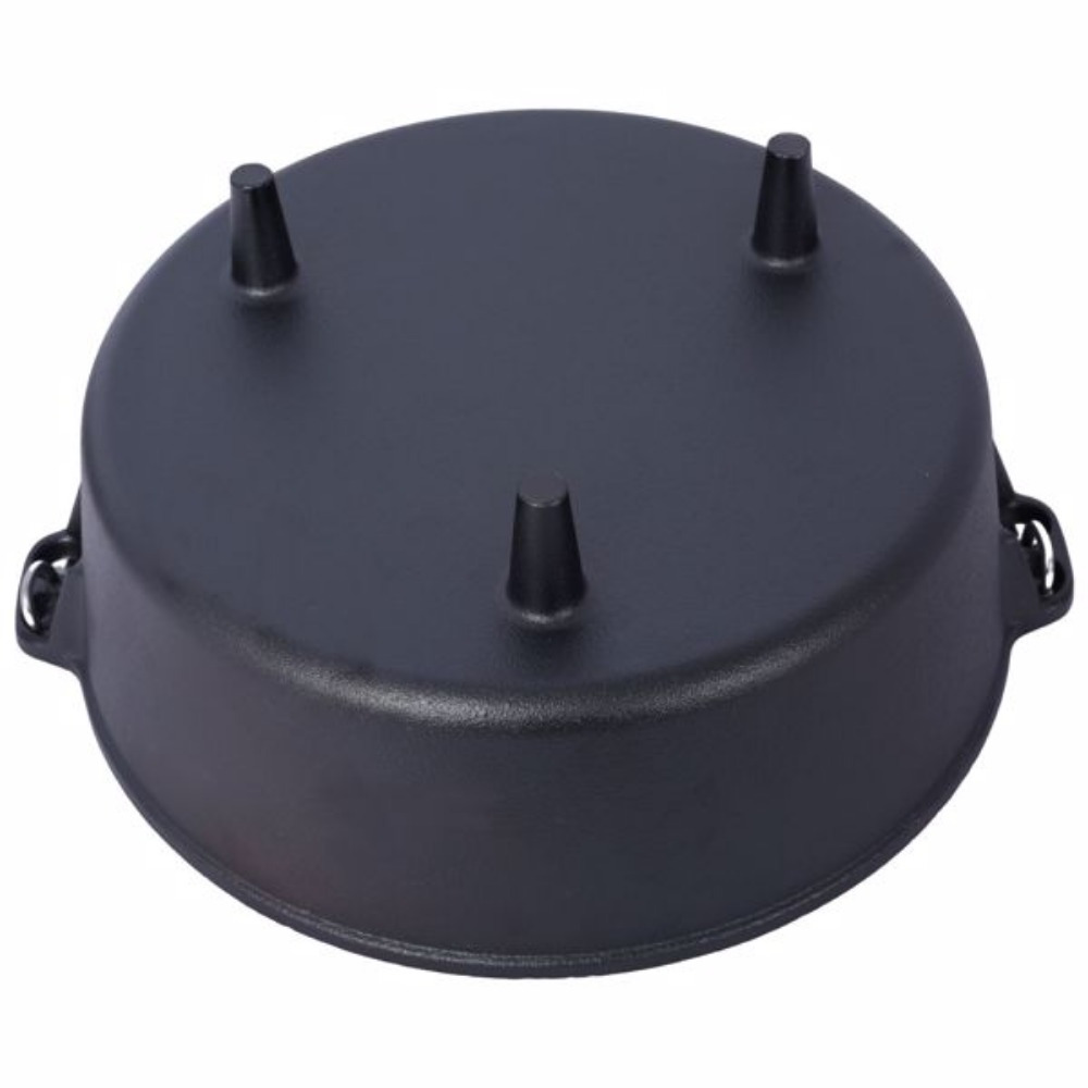 pre seasoned cast iron dutch oven with skillet lid outdoor camping deep pot for camping fireplace cooking bbq baking campfire leg base 8 quart details 6