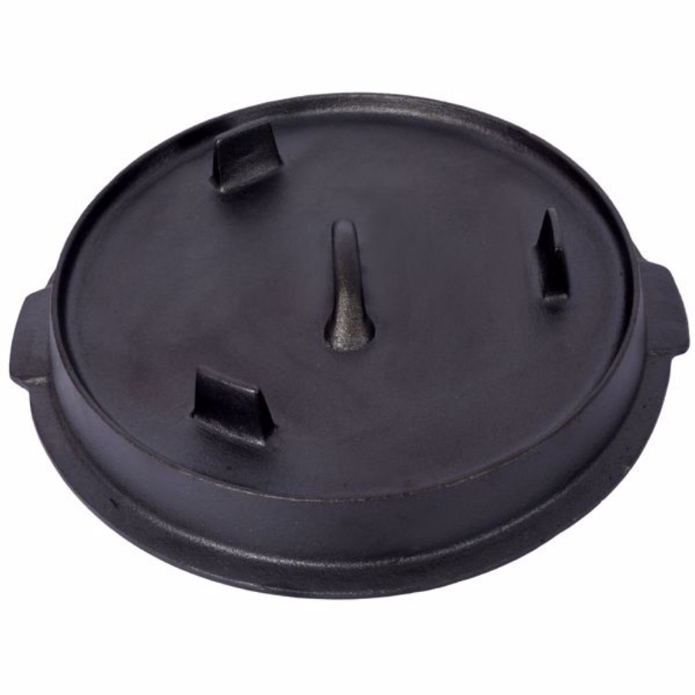 pre seasoned cast iron dutch oven with skillet lid outdoor camping deep pot for camping fireplace cooking bbq baking campfire leg base 8 quart details 7