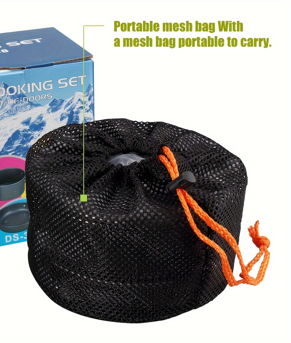 3 piece lightweight camping cookware set aluminum outdoor with pots pans kettle perfect for hiking backpacking and picnics details 3