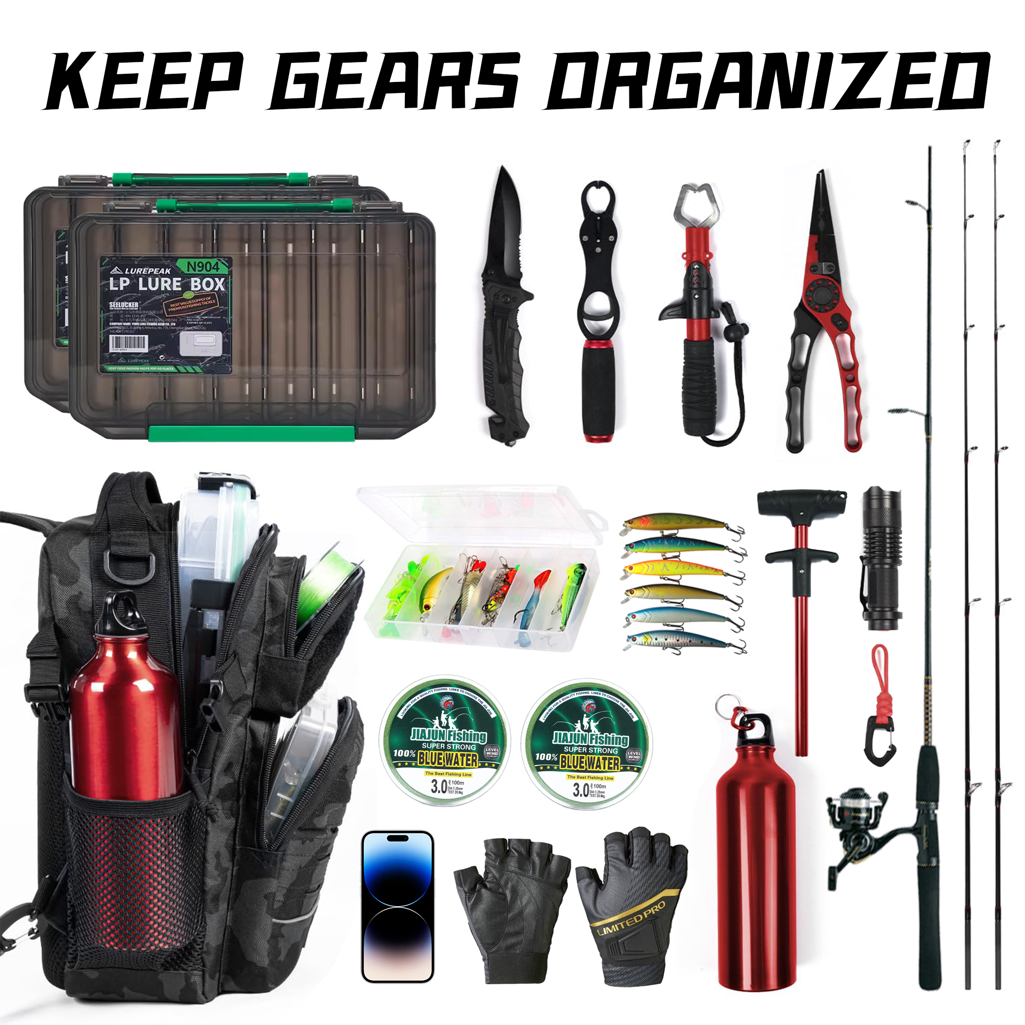 fishing backpack tackle sling bag fishing backpack with rod holder tackle box for men women details 2