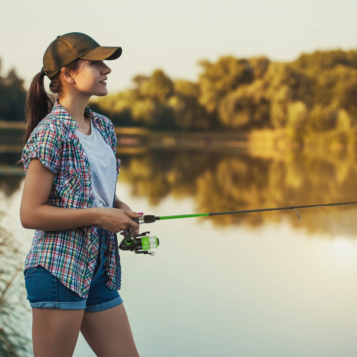 beginner spinning fishing rod reel fiberglass pole details 2